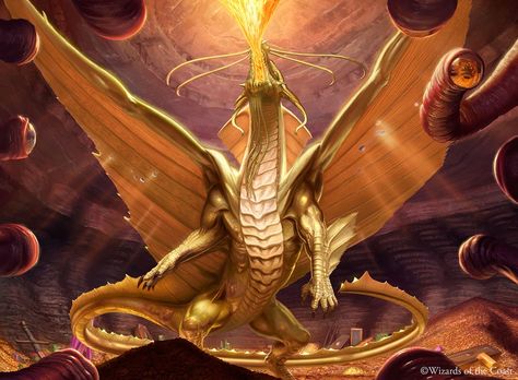 Gold Dragon Dnd, Time Dragon, Dragon Dnd, Magic: The Gathering, Dragon Armor, Dnd Dragons, Gold Dragon, Dragon Games, Fantasy Creatures Art