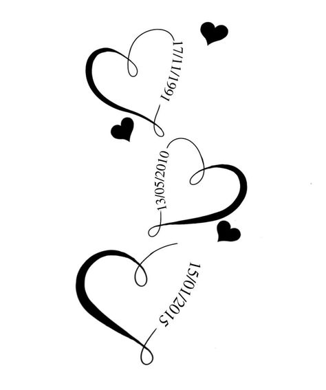 2 Hearts Tattoo Ideas, Mom Of Two Tattoo Ideas, Mom Of 2 Tattoo Ideas, Kids Name Tattoo Ideas Mothers, Mom Of 3 Tattoo Ideas, Mother Of 3 Tattoo Ideas, Memorial Tattoos Mom, Tattoo Ideas For Moms, Heart Tattoos With Names