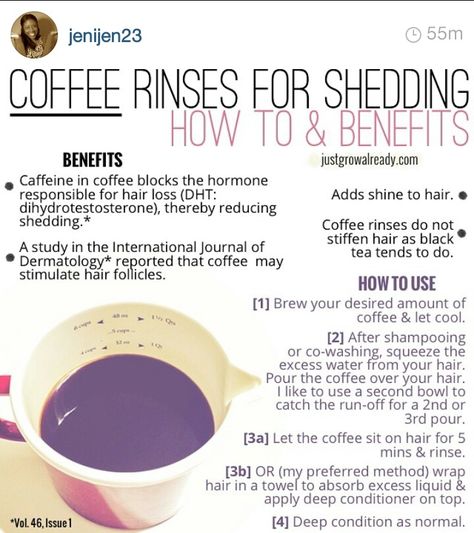 How To & Benefits of Coffee Rinses for Shedding Benefits Of Coffee, Deep Conditioning Hair Mask, Coffee Hair, Coffee Benefits, Homemade Hair Products, Natural Haircare, Natural Hair Journey, Relaxed Hair, Beauty Recipe