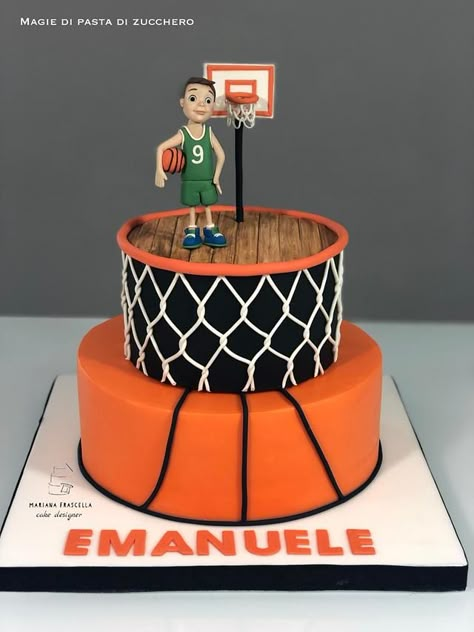 Male Cakes, Basketball Birthday Cake, Basketball Themed Birthday Party, Basketball Theme Birthday, Rodjendanske Torte, Sports Cakes, Basketball Theme Party, Basketball Cake, Basketball Birthday Parties