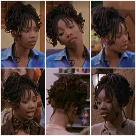 Moesha Curly Braids, Moesha Hairstyles Braids, Moesha Hair, Brandy Hairstyles 90s, Brandy Braids 90s, Moesha Braids Hairstyles, Moesha Aesthetic, Moesha Braids 90s Style, Brandy Hairstyles