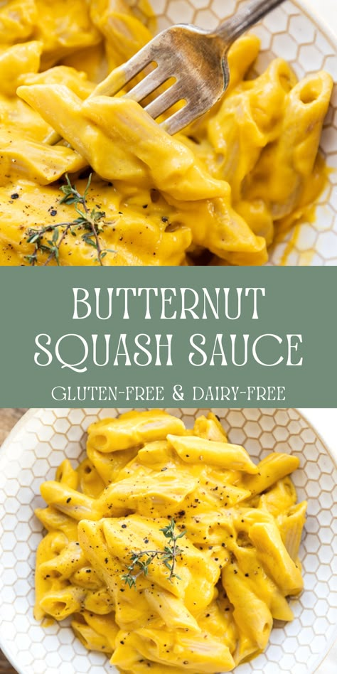 Gluten Free Dairy Free Quick Meals, Gf Dairy Free Pasta Recipes, Pasta With Squash Sauce, Butternut Squash Pasta Sauce Dairy Free, Vegan Gluten Free Pasta Sauce, Dairy Free Squash Recipes, Gluten Free Sauces For Pasta, The Gerd Chef, Vegan Butternut Squash Sauce