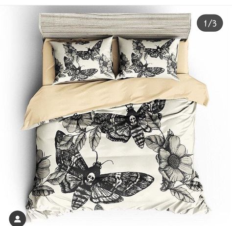 Gothic Moth, Dog Rose, Skull Bedding, Tattoo Chest, Home 3d, Sleep Easy, Golden Butterfly, Witchy Home Decor, Witchy Home