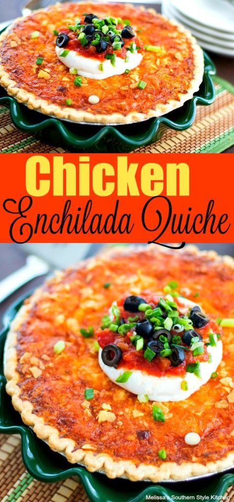 Quiche Chicken, Chicken Quiche, Southern Breakfast, Breakfast Quiche Recipes, Quiche Recipes Easy, Chicken Enchiladas Easy, Homemade Mexican, Savory Pies, Breakfast Quiche