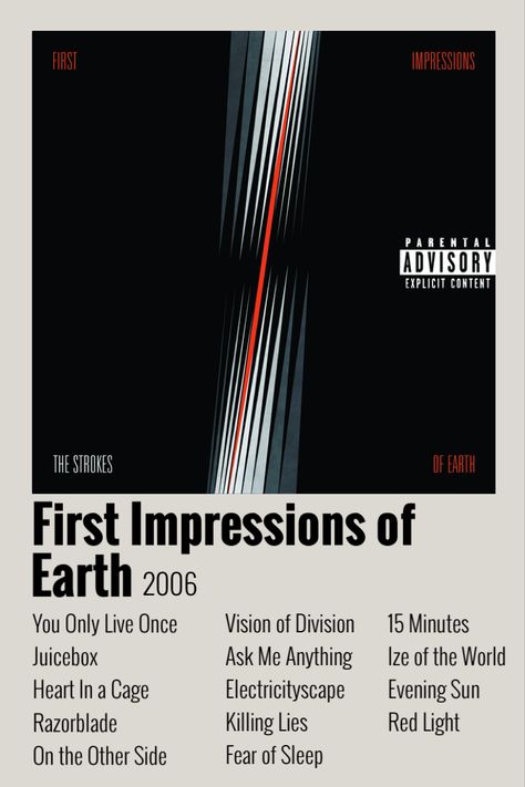 First Impressions Of Earth, First Impressions Of Earth The Strokes, The Strokes Poster, The Strokes Albums, Earth Poster, Music Poster Ideas, Julian Casablancas, The Strokes, Music Album Cover