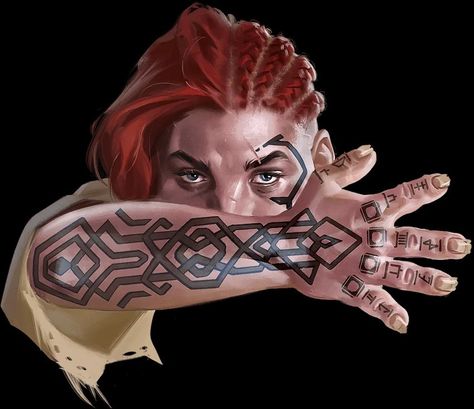 Dwarven Tattoo Design, Female Dwarves Art, Dwarven Tattoo, Warhammer Dwarfs, Tattoo Character, Anime Ideas, D D Character Ideas, Norse Tattoo, Dungeons And Dragons Characters