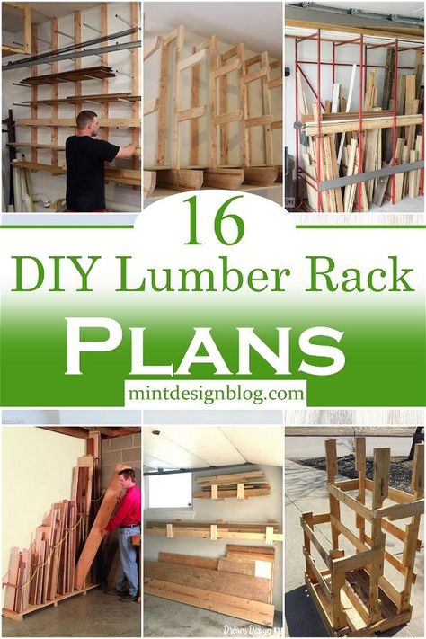 Diy Lumber Storage Rack, Timber Storage Rack, Wader Hanger Diy, Rolling Wood Storage Rack, Wood Rack Lumber, Scrap Wood Storage Ideas Diy, Lumber Cart Plans, Lumber Rack Storage Diy, Diy Scrap Wood Storage