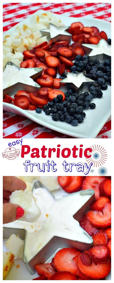 Fruit Platter For Kids, Memorial Day Foods, Kids 4th Of July, Patriotic Food, Patriotic Desserts, Blue Desserts, Dessert Fruit, Fruit Kabobs, 4th Of July Desserts