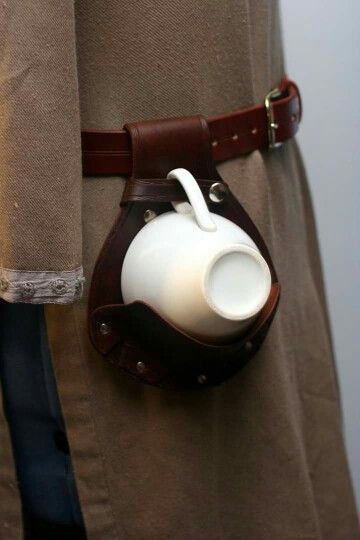 When you gotta solve crimes  now and attend tea later Teacup Holster, Mode Steampunk, Steampunk Leather, Steampunk Ideas, Steampunk Cosplay, Steampunk Diy, Neo Victorian, Steampunk Accessories, Steampunk Costume