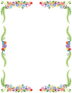 Floral Page Borders, Free Christmas Borders, Roses And Sunflowers, Drawing Borders, Christmas Borders, Cake Borders, Colorful Borders Design, Bond Paper Design, Page Borders Design