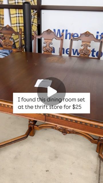 gina luker | the enchanted manor on Instagram: "Do you remember that table and six chairs I bought for $25?

I had been searching for a puzzle/game table for the Gilmore room and knew it would be perfect!

I had hope the settee I bought would fit with it, sadly it does not. 

I still have to cover the chairs but it’s perfect for the space 🥹

I’m pretty sure my happy girl autumn + winter are gonna see a lot of puzzle time. 💖" Wood Refinishing, The Gilmore, Puzzle Table, Game Table, Dining Room Set, Happy Girl, Settee, Table Games, Do You Remember