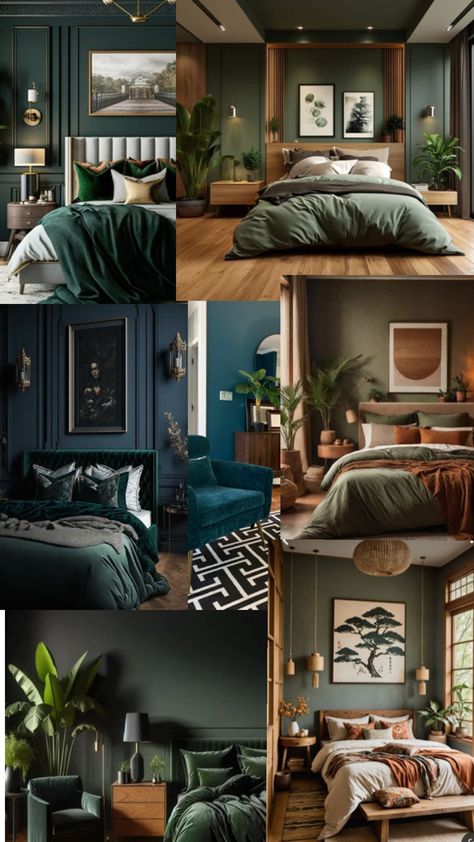 Master Bedroom Wood And Gold Bedroom, Green Bedroom Decor, Wood And Gold, Bedroom Redo, Bedroom Accent, Gold Bedroom, Modern Vintage Home, Master Bedrooms, Green Wood