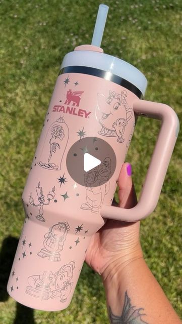 Stanley Engraving Ideas, Cnc Wood, Engraved Tumbler, Custom Cups, Disney Magic, Laser Engraved, Beauty And The Beast, Wood Art, Laser Engraving