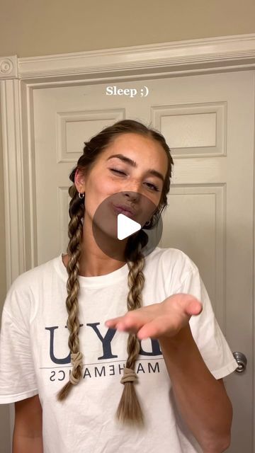 Maddy Millard on Instagram: "Hard to show but hopefully this makes sense!!🫶   #hair #hairstyle #hairideas #hairinspo #hairtutorial #heatlesshair #heatlesscurls #ropebraid #ropebraidtutorial #wavyhair #curlyhair #utahgirl #heatlesswaves #mamamiahair #summerhairstyles" Twist Braids Overnight Curls, Rope Braids Overnight, Overnight Crimped Hair, Rope Curls Hair, Cute Ways To Wear Your Hair Down, Hairstyle To Sleep In, Bed Time Hair Styles Sleep Night, Rope Braid Curls Overnight, How To Style Crimped Hair