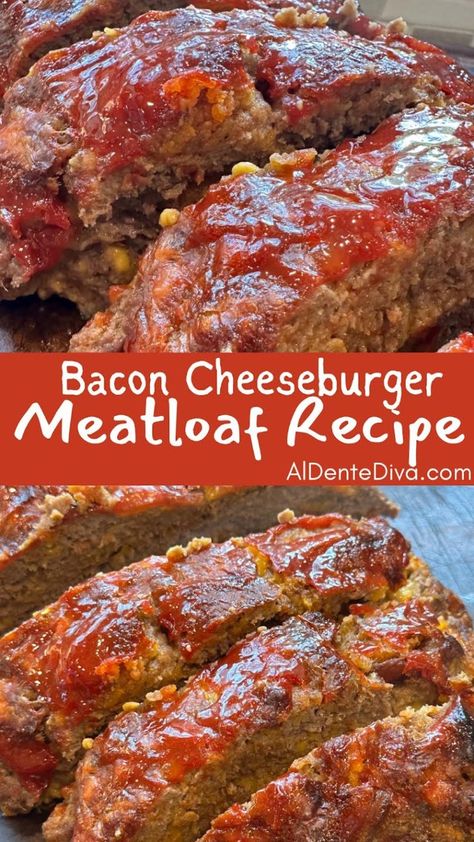 BACON CHEESEBURGER MEATLOAF RECIPE Cheeseburger Meatloaf Recipes, Bacon Cheeseburger Meatloaf, Meatloaf Burgers, Cheeseburger Meatloaf, Bacon Meatloaf, Bacon Seasoning, Meatloaf Dinner, Make Bacon, Recipe For Dinner