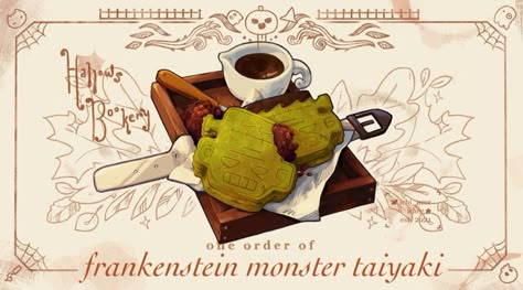 Fantasy Food, Frankenstein Monster, 귀여운 음식 그림, Food Artwork, Props Art, Food Illustration Art, Food Fantasy, Food Props, Cute Food Art