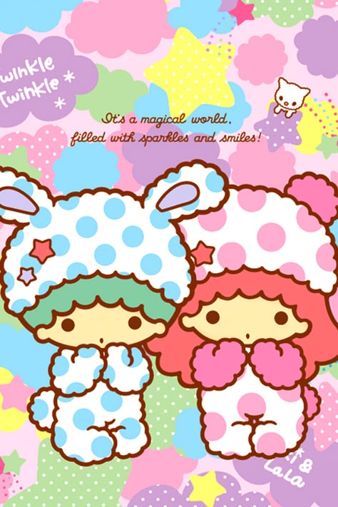 Twin Stars Sanrio, 헬로키티 배경화면, Kiki And Lala, Sanrio Wallpapers, Sanrio Little Twin Stars, Kiki Lala, Hello Kitty Images, Kitty Images, Sanrio Wallpaper