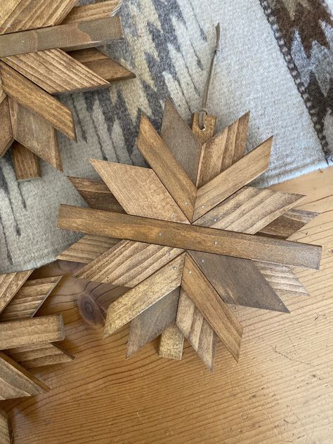 Laura Burkhart, How To Carve Wood, Diy Tree Topper, Wood Snowflake, West Seattle, Wooden Snowflakes, Barn Quilt Patterns, Wood Shop Projects, Easy Wood Projects