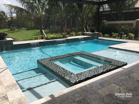 Residential Pool #087 by Fountain Pools and Water Features Ideas De Piscina, Backyard Pool Ideas, Bio Pool, Moderne Pools, Punta Gorda Florida, Florida Pool, Pools Backyard Inground, Residential Pool, Pool Water Features