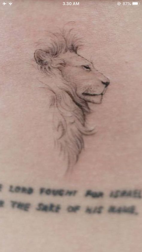 Lion Linework Tattoo, Delicate Lion Tattoo, Lion Of Judah Tattoo For Women, Small Lion Tattoo For Women, Lamb Tattoo, Small Lion Tattoo, One Line Tattoo, Lion Sketch, Verse Tattoos