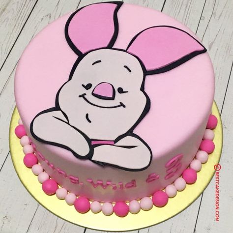 50 Piglet Cake Design (Cake Idea) - October 2019 Piglet Birthday Cake, Piglet Cake, Cinderella Cake Designs, Piglet Birthday, Aladdin Cake, Cowgirl Cakes, Sweet Sixteen Cakes, Owl Cakes, Baby Piglets