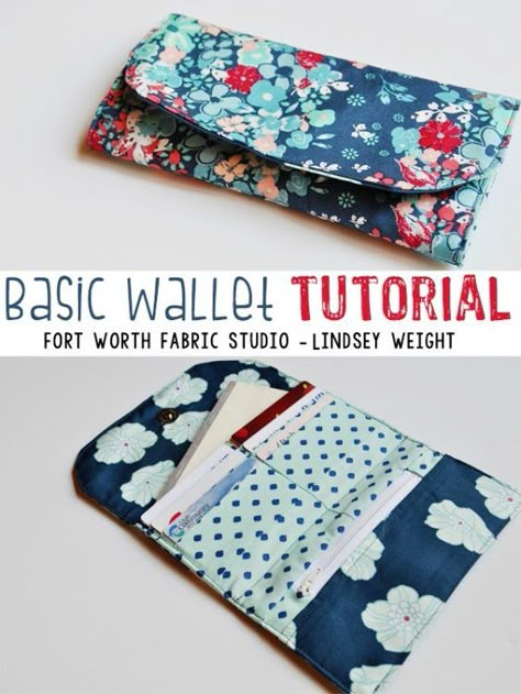 Wallet Pattern Free, Wallet Sewing Pattern, Sew Wallet, Sac Diy, Simple Wallet, Wallet Tutorial, Diy Wallet, Fabric Wallet, Modern Bag