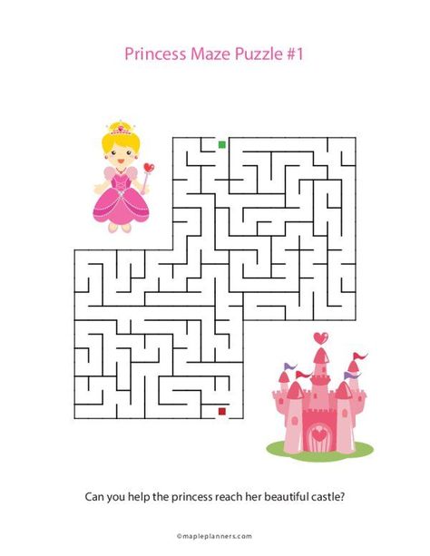 Princess Maze Princess Worksheets Preschool, Body Parts Preschool Activities, Princess Activities, Christmas Maze, Maze Worksheet, Printable Mazes, Maze Game, Free Puzzles, Maze Puzzles