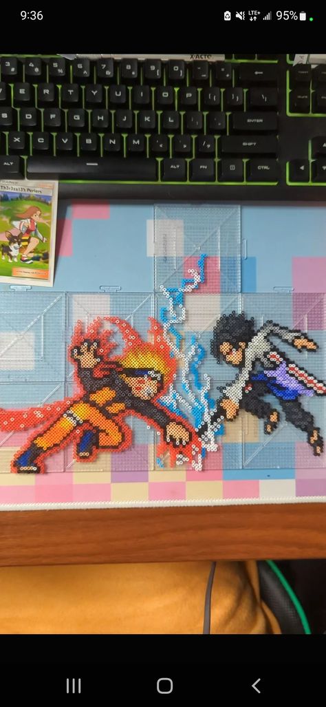 Sasuke Perler Beads, Naruto Perler Beads, Naruto Perler, Naruto Vs Sasuke, Naruto Vs, Naruto And Sasuke, Perler Bead Patterns, Perler Bead, Bead Patterns