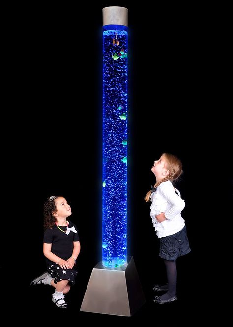 Sensory LED Bubble Tube - 6 Foot "Tank" With 15 Fake Fish and Translucent Balls with Remote Control - Large Floor Lamp with 8 Changing Lights Colors - Stimulating Home and Office Décor - by Playlearn - - Amazon.com Bubble Tube, Bubble Lamp, Unique Ceiling Fans, Fantasy Dream, Indoor Water Features, Giant Bubbles, Sensory Ideas, Sensory Rooms, Bubble Wall