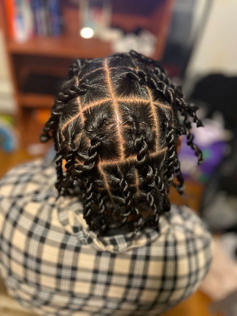 #mens natural hair #2 strand twists Big 2 Strand Twist Men, Thick 2 Strand Twist Men, Two Strand Twist Men With Beads, Twist With Beads Men, Black Men’s Two Strand Twist, 3a Hair, 3b Hair, Curly Braids, Two Strand Twists