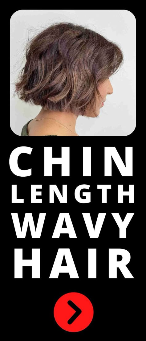 Chin-Length Wavy Blunt Bob with Subtle Layers Thick Wavy Haircuts, Chin Length Cuts, Haircuts 2024, Short Wavy Haircuts, Chin Length Haircuts, Hair Goal, Wavy Bob Haircuts, Short Wavy Bob, Thick Hair Cuts