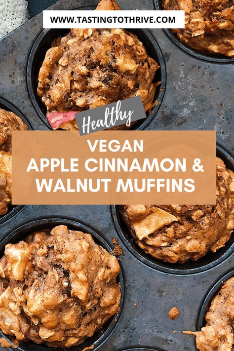 Vegan Muffin Recipe, Apple Walnut Muffins, Vegan Apple Muffins, Vegan Muffin, Walnut Muffins, Chocolate Chip Muffin Recipe, Vegan Pantry, Vegan Holiday Recipes, Vegan Muffins