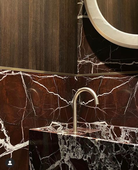 Marvel Bathroom, Marble Washbasins, Burgundy Bathroom, Burgundy Decor, Paris House, Marble Bathroom Floor, Brighton Houses, Classic Hotel, Joinery Details