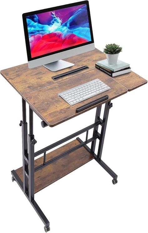 Amazon.com: HAPPCUCOE Mobile Standing Desk,Laptop Desk Adjustable Height,Mobile Workstation,Portable Rolling Desk for Home, Office, Classroom,31.5x11.81 inch (Iron Brown Color) : Office Products Desk Adjustable Height, Mobile Standing Desk, Laptop Desk Stand, Rolling Desk, Desk For Home Office, Color Office, Mobile Workstation, Desk Laptop, Computer Workstation