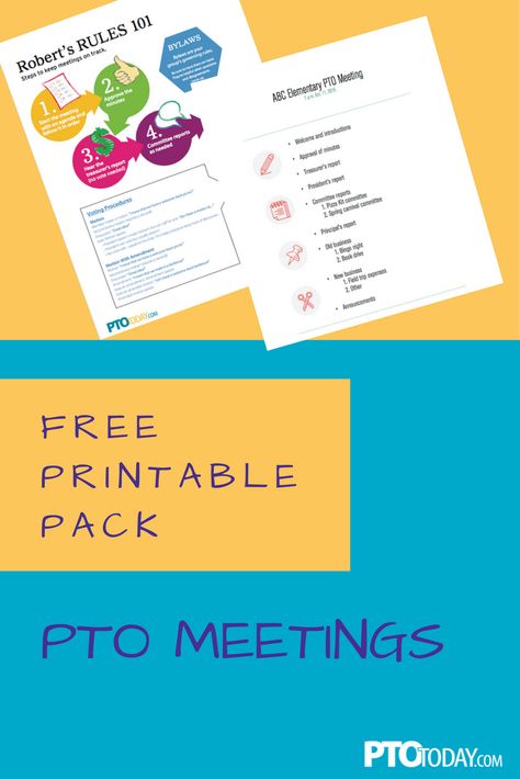 Free Pta Printables, Pta Templates Free Printable, Lunch And Learn Flyer, Pta Agenda Template, Pto Agenda Template, Free Pto Printables, Pta Budget Template, Pta Binder Organization Free Printables, Pto Forms Free Printable