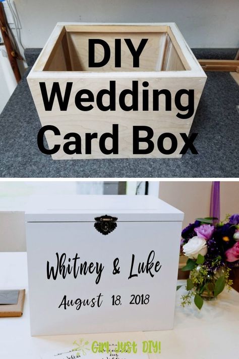 Click to see how to build this DIY Wedding Card Box. I  share two ways to make it, and how to cut a perfect slot in the top. Learn how with my detailed tutorial. #woodworking #woodworkingideas #diyweddingcardbox #diyweddingcrafts #weddingcrafts #weddingdecorations Diy Wedding Bouquet Tutorial, Diy Wedding Card, Wood Card Box, Diy Card Box, Wooden Card Box, Diy Wedding Arch, Diy Wedding Gifts, Wedding Card Box, Box Tutorial