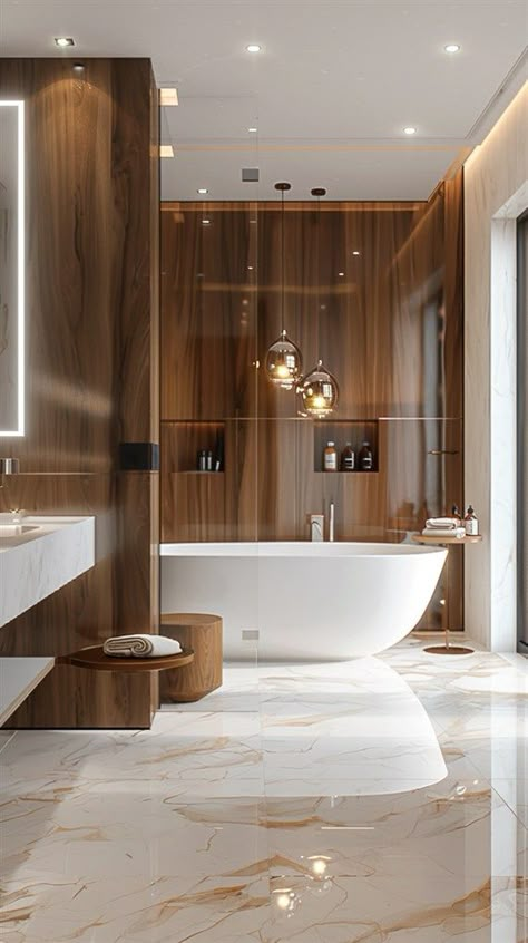 53+ Elegant Master Bathroom Ideas - DecorWithEva Bathroom Ideas Modern Luxury Big, Wow Bathroom, Open Space Bathroom, Modern Master Bath Design, Elegant Bathroom Design Modern, Hotel Bathroom Ideas, Bathrooms Luxury Modern, Master Bathrooms Luxury, Dream Bathroom Luxury