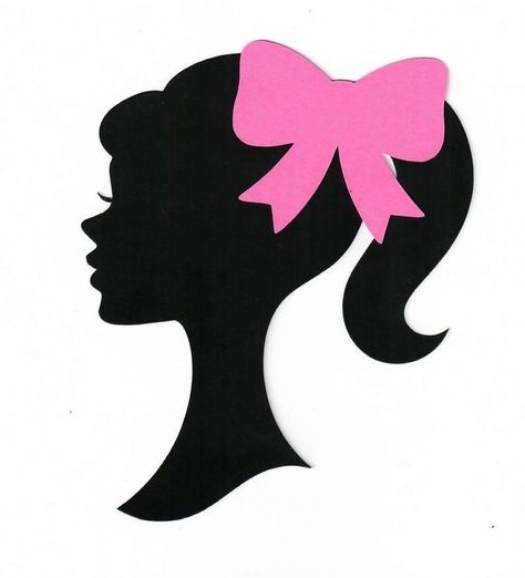 Silhouette Barbie, Barbie Backdrop, Barbie Decorations, Barbie Doll Birthday Cake, Bow Theme, Barbie Invitations, Doll Birthday Cake, Barbie Silhouette, Barbie Party Decorations