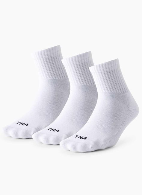 Tna Socks, Logo Shapes, Ankle Sock, Statement Bag, Everyday Luxuries, White Sock, Brushed Cotton, Ankle Socks, Dream Clothes