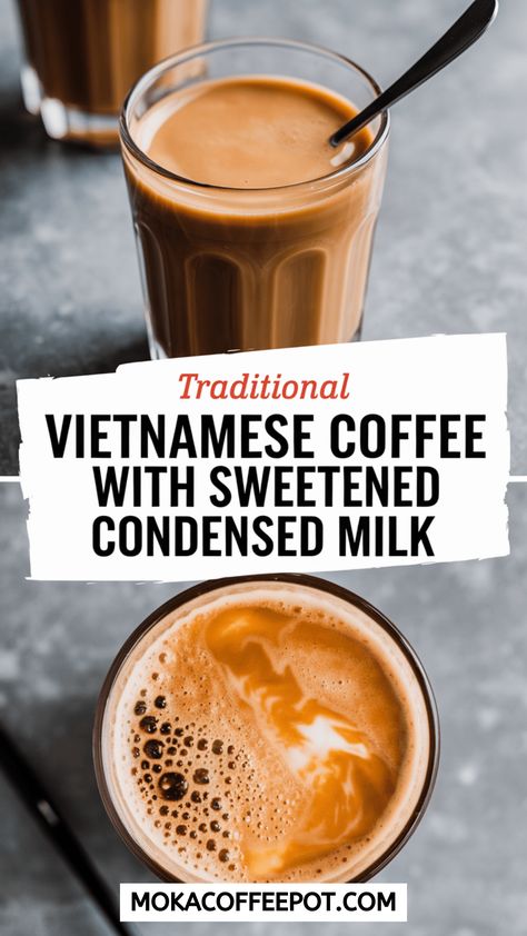 Ever thought plain black coffee was missing something? Like a sweet kick to wake up your taste buds? Enter Traditional Vietnamese Coffee with Sweetened Condensed Milk. This isn’t your average cup of joe. It’s bold, rich, and unapologetically sweet. Think of it as coffee on steroids, with a syrupy twist. Perfect for those mornings when... Condensed Milk Drink Recipes, What To Do With Condensed Milk, Lavender Beverages, Condensed Milk Drinks, Coffee With Sweetened Condensed Milk, Vietnamese Coffee Recipe, Condensed Milk Coffee, Thai Coffee, Blended Coffee Recipes