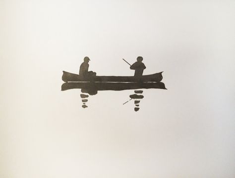 Fishing Boat Tattoo, Small Nature Tattoo, Boat Tattoo, Biblical Tattoos, Wood Canoe, Alex Katz, Canoe Paddle, Tattoo Now, Minimalist Drawing