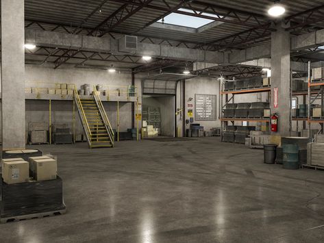 ArtStation - Warehouse Content, Sickhead Games Warehouse Style Homes, Futuristic Warehouse, Warehouse Concept Art, Abandon Warehouse, Warehouse Interior Design, Underground Warehouse, Apocalypse Bunker, Warehouse Bathroom, Warehouse Aesthetic