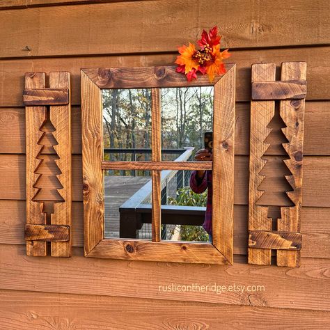 Lodge cabin Shutter,Rustic Rustic Wood Decor Lake house, western, Lodge Decor Cabin Decor Beach House Western Decor, Mancave by RusticontheRidge on Etsy Diy Lodge Decor, Western Wood Decor, Mirror With Shutters, Western Lodge, Shutter Mirror, Mirror Farmhouse, Farmhouse Mirror, Rustic Shutters, Western Wall Decor