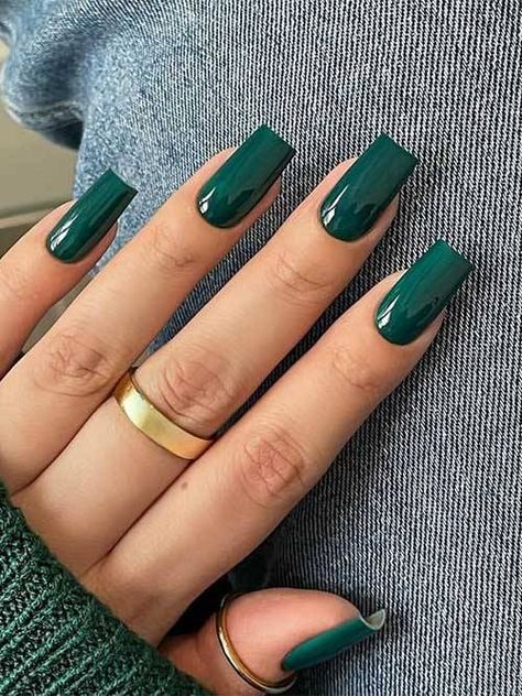 Green Pearl Nails, Green Dip Nails, Deep Green Nails, Nails For Autumn, Fall Nail Art Ideas, Boho Nails, Milky Nails, Autumn Nail, Fall Nail Trends