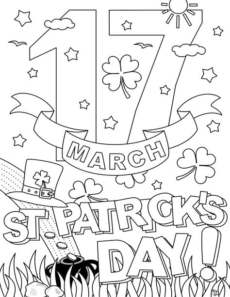 This festive St Patrick's Day coloring pages will cause a giggle! From happy shamrocks to little leprechauns we have the cutest coloring sheets for you.  My daughter loves to color and she thinks these free pages are a bit more fun than the standard coloring book! I hope you do too! #coloringpages #printables #stpatricksday St Patrick's Day Coloring Page, March Colouring Pages, March Prek Activities, St Patricks Day Colouring Pages, St Patrick Coloring Sheet Free Printable, St Patricks Day Coloring Pages For Kids, St Patrick’s Day Coloring Pages, St Patricks Coloring Sheets, March Coloring Pages