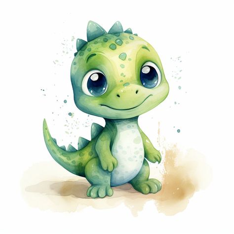 Cute Dinosaur Drawing, Jungle Dinosaur, Dinosaur Printable, Watercolor Dinosaur, Dinosaur Clipart, Dinosaur Cartoon, Cute Dinosaurs, Cute Dino, Baby Dinosaur