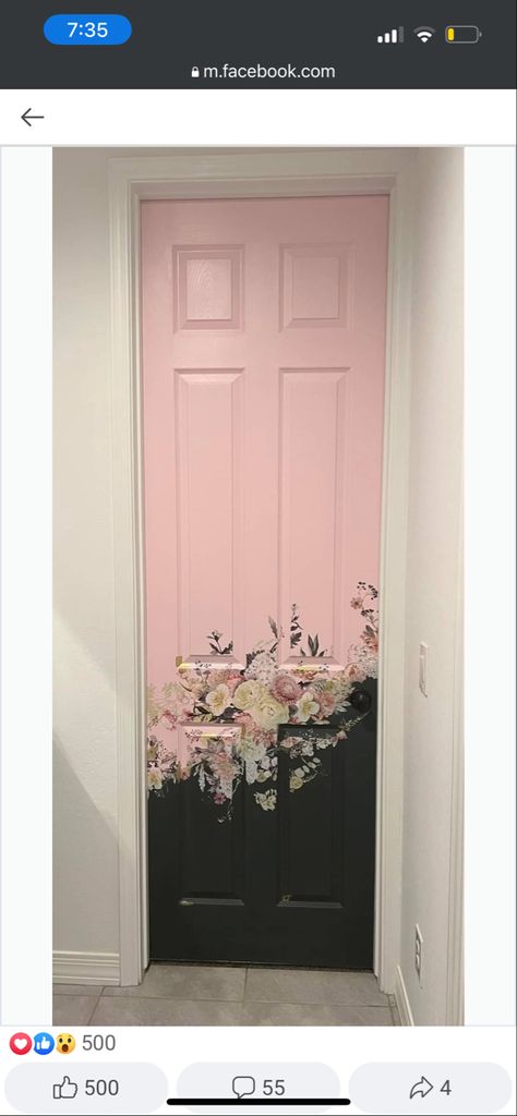 Flower Transfers, Hallway Doors, Spring Colour Palette, Hallway Door, Door And Window Design, Creative Art Projects, Craft Furniture, Decoupage Decor, Doors Ideas