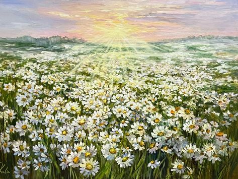 Field Of Daisies Drawing, Daisy Field Painting, Field Of Daisies, Field Painting, Daisy Field, Sketchbook Art, Sketchbook Art Inspiration, Art Sketchbook, Art Inspo