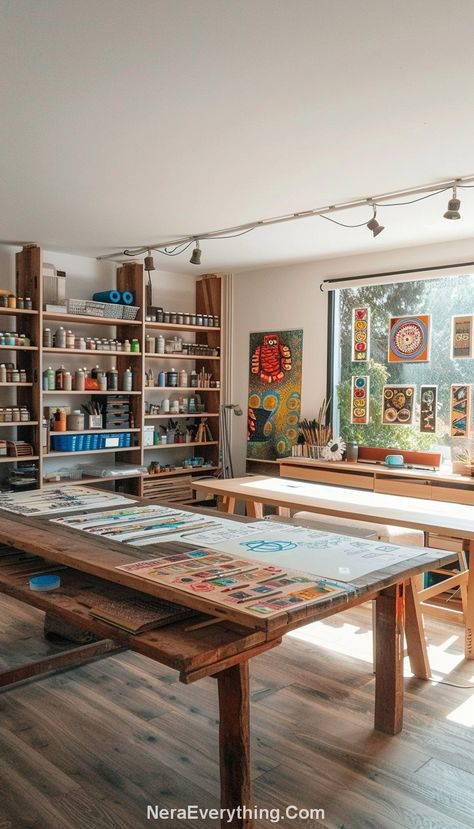 Functional Craft Room, Art And Craft Room, Garage Art Studio, Artist Studio Space, Art Studio Decor, Crafts 2024, Creative Studio Space, Craft Room Ideas, Artist Workspace