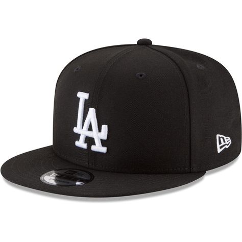 PRICES MAY VARY. 100% Polyester Imported Snap closure Dry Clean Only Officially licensed by the MLB The MLB 9FIFTY Snapback features an allover team colored fabrication with an embroidered team logo at the front panels and an adjustable snapback closure at the rear. Snapback Outfit, Dodgers Gear, Swag Hats, Black Los Angeles, Dodger Hats, Mens Snapback Hats, Dope Hats, New Era Cap, New Era 59fifty